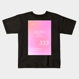 Angel Number 333 Pink Aura Kids T-Shirt